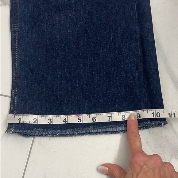 Oak New York High Waist Wide Leg Rhinestone Pocket Dark Wash Denim Jeans Sz 2/26 - Picture 14 of 16